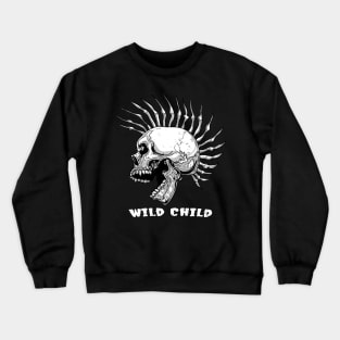 Scull With Mohawk - Wild Child Crewneck Sweatshirt